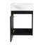 16 po Meuble-lavabo pour salle de bain 16 po, armoire moderne noire et facile à nettoyer avec de la céramique pour salle de bain, armoire, installation-449728775