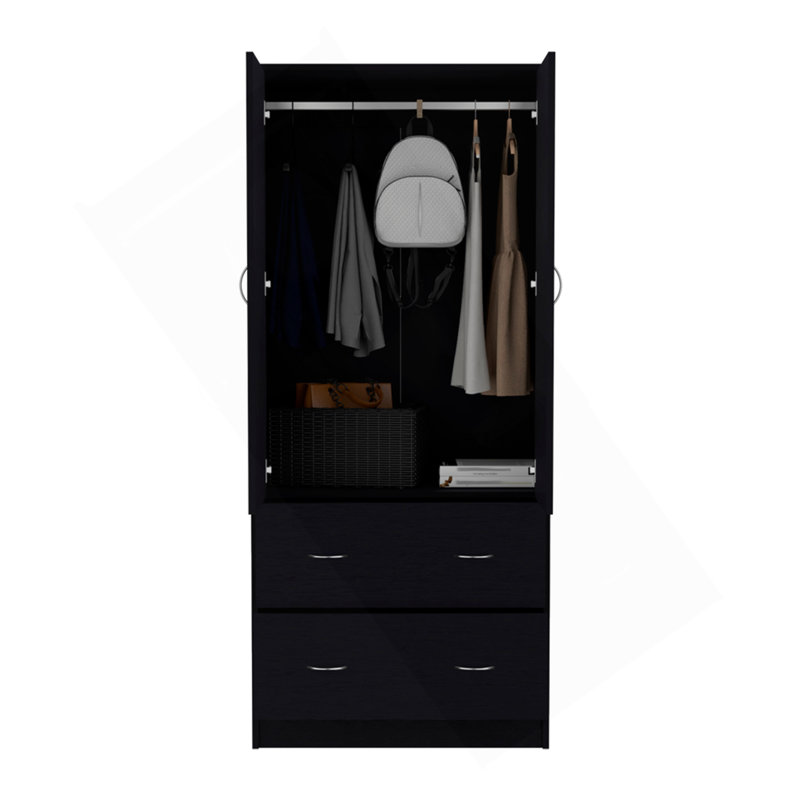 Armoire Edie, chambre à coucher, noir, Noir