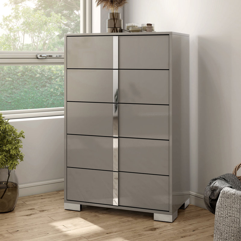 Duckworth 5-Drawer Chest, Taupe Gray