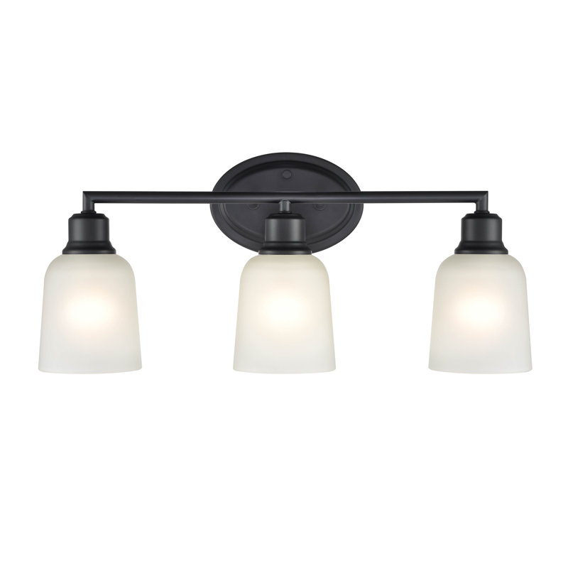Amberle 3 Light Matte Black Bathroom Vanity