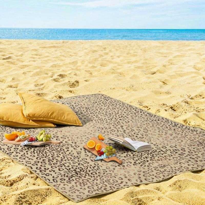 Waterproof Picnic Blanket, 3-Layer, (Leopard)