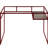 Yasin Clear Glass Top Writing Desk With Red Finish And Open Storage, Perfect For Modern Home Offices And Small Spaces.