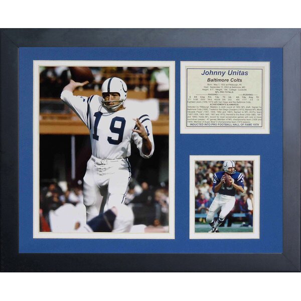 Johnny Unitas Autographed and Framed Blue Colts Jersey