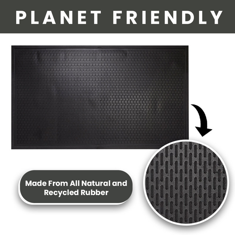 Envelor Black 3x5 Rubber Non-Slip Entrance Mat