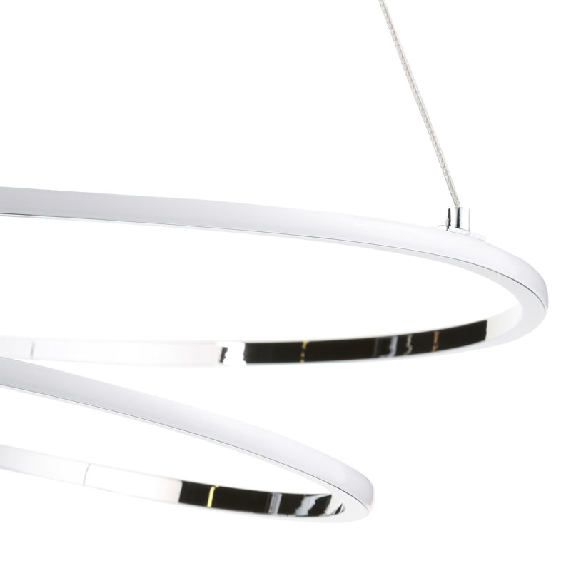 1 - Light LED Geometric Pendant, Chrome
