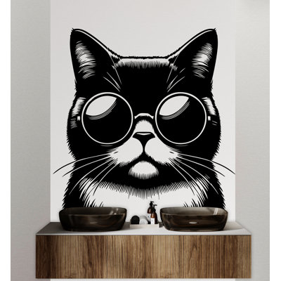 Cat Wall Decal Dog Decor Cat Kids Cat Wall Art Decal Cat Lover Animals Cat Wall Bathroom Wall Decals Stickers Vinyl 073DE