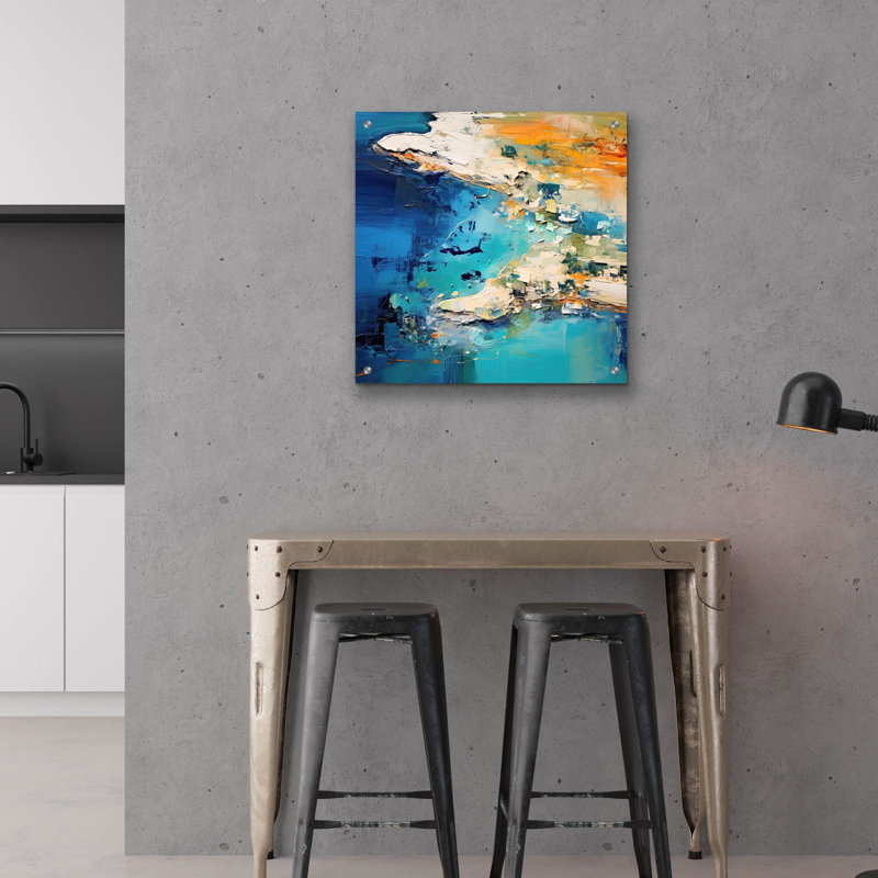 «Ocean Coastline 3 of 4» par Cameron Gray, art mural en verre acrylique, H 24 po x l 24 po x P 0,2 po