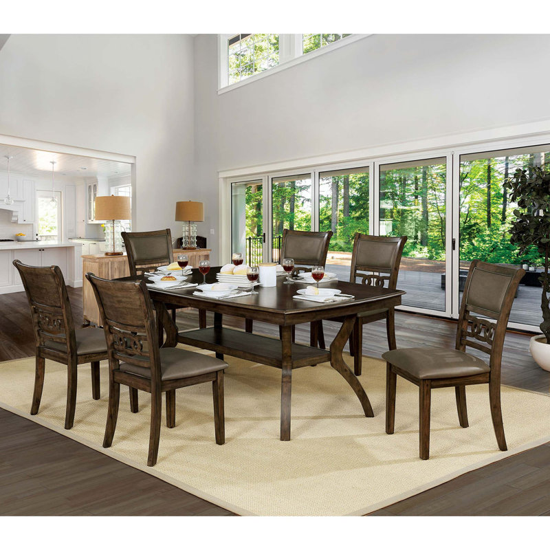 Table de salle à manger moderne avec tablette inférieure ouverte 1pc, H 30 po x L 66 po x l 40 po, Noyer