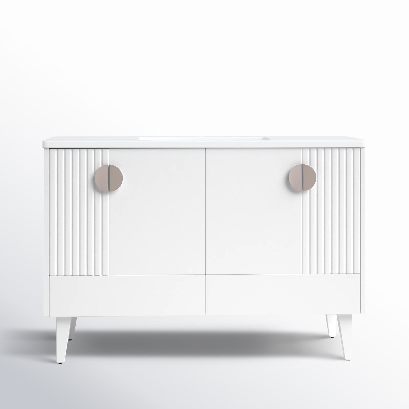 Saimah 48'' Single Bathroom Vanity, White Matte, Satin Nickel