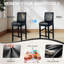 Ensemble de 4 housses de tabouret de bar imperméables avec dossier, housses extensibles amovibles, noir