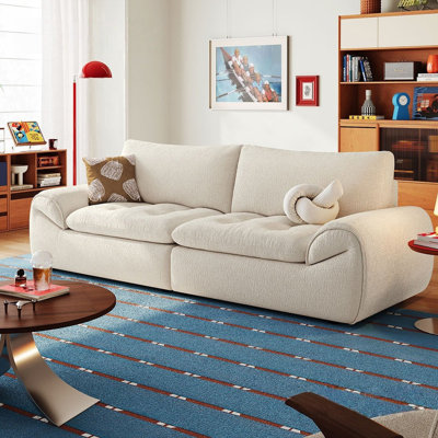 Canapé modulaire en chenille blanc