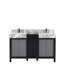 Armoire de salle de bain 55 pouces Latitude Run® Zilara en noir et gris, avec comptoir et robinet