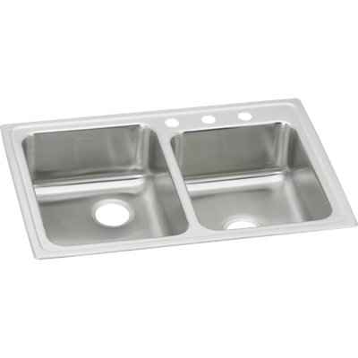 Évier de cuisine à double cuves l 33 po x l 22 po Lustertone