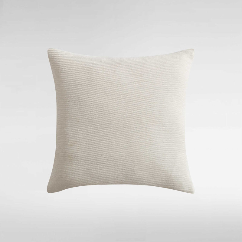 Calvin Klein Twill Threads Solid Cotton Beige Throw Pillow, Beige