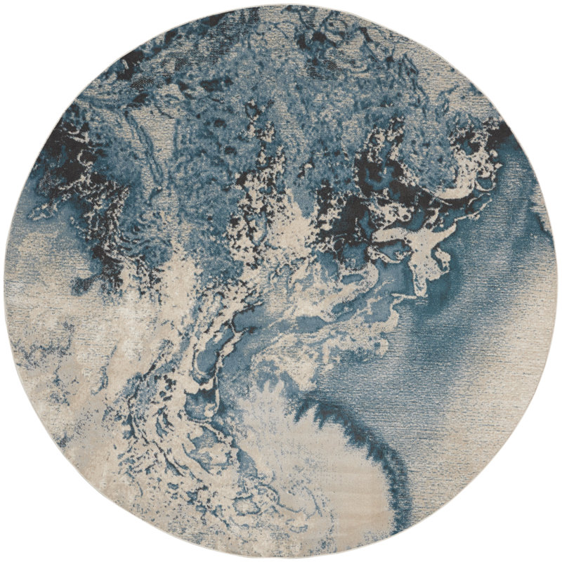 Abstract Indoor Rug, Round 7'10"