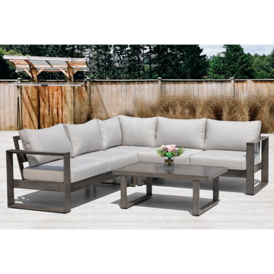  4-Piece Outdoor Aluminum Sectional Sofa Set