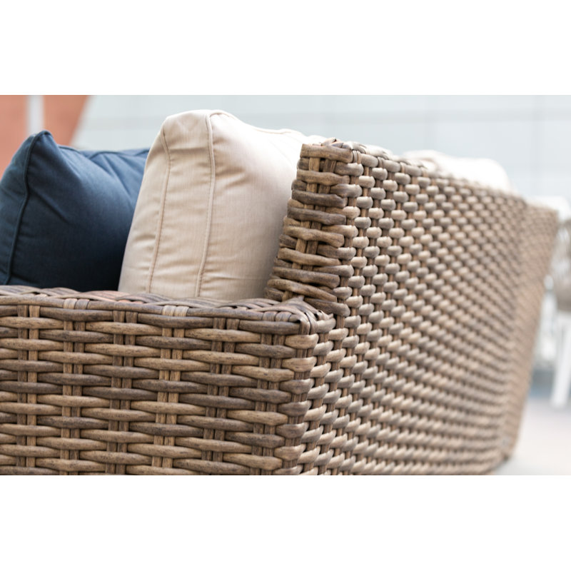 Havana Outdoor 5 - Seat Patio Sectional, Canvas Flax Sunbrella®