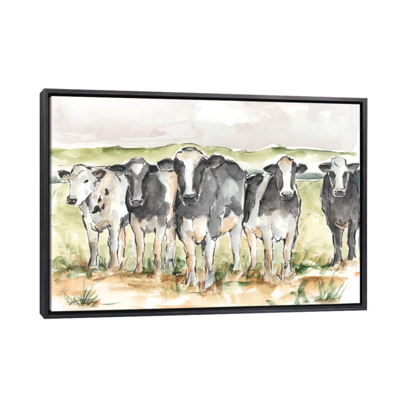 «Field Days II» par Ethan Harper - reproduction d'art, H 26 po x l 40 po x 1,5 po, Pas de tapis, Toile avec cadre noir patiné