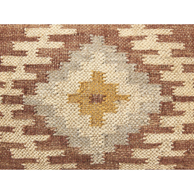 Eutropios 51cm Wide Square Geometric Pouffe Ottoman