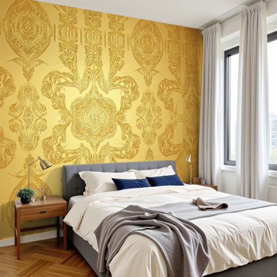 Peel and Stick Wallpaper 96" W x 69" H Modern Self Adhesive Wall Mural for Bedroom Thai asian style luxury decoration for printing