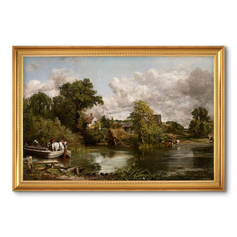 Le cheval blanc, 1819 - John Constable - Toile encadrée sur mesure, 28x40 INNER SIZE, Framed Canvas, Beaded Florentine Gold