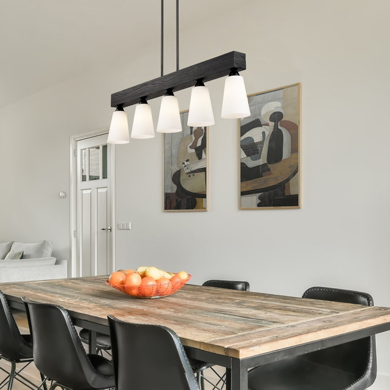 Luminaire suspendu linéaire à 5 lumières Friedrike