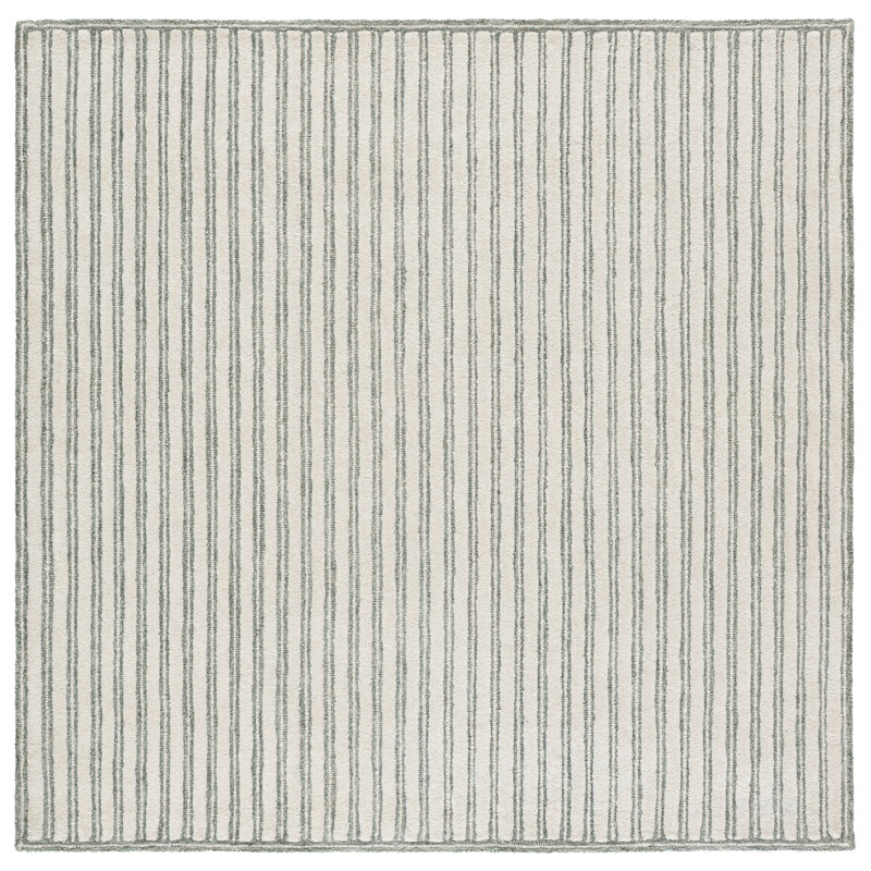 Martha Stewart Hand Tufted Wool;Cotton Striped Indoor Rug, 6'-0" x 6'-0" Round