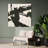 "Bold Abstraction I"  Abstract Black&White Art on Gold Shagreen Wrapped Canvas Wall Art