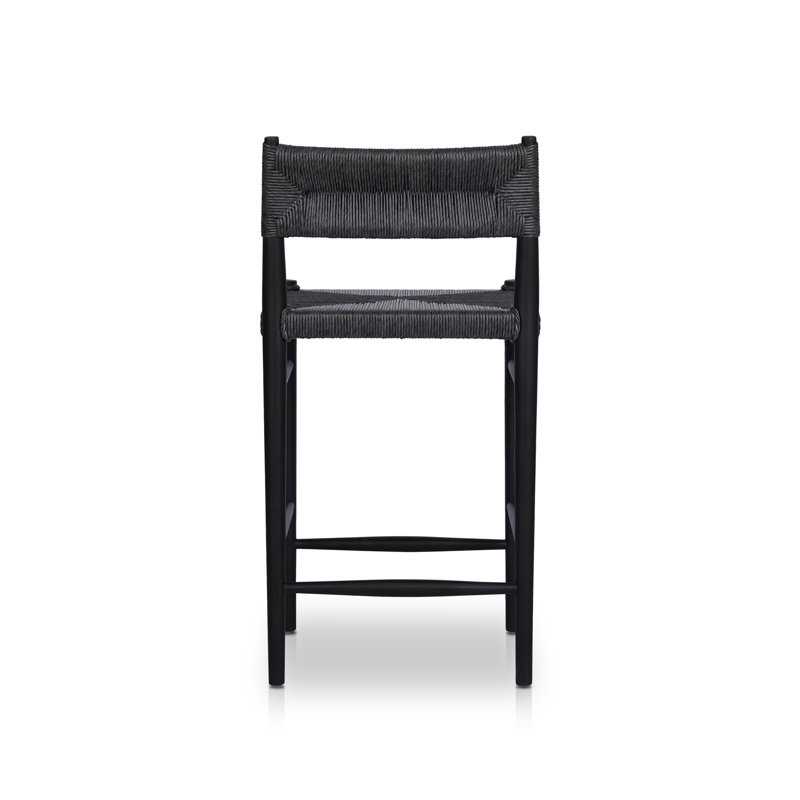 Outdoor Teak Bar Stool, 26", Black, Black