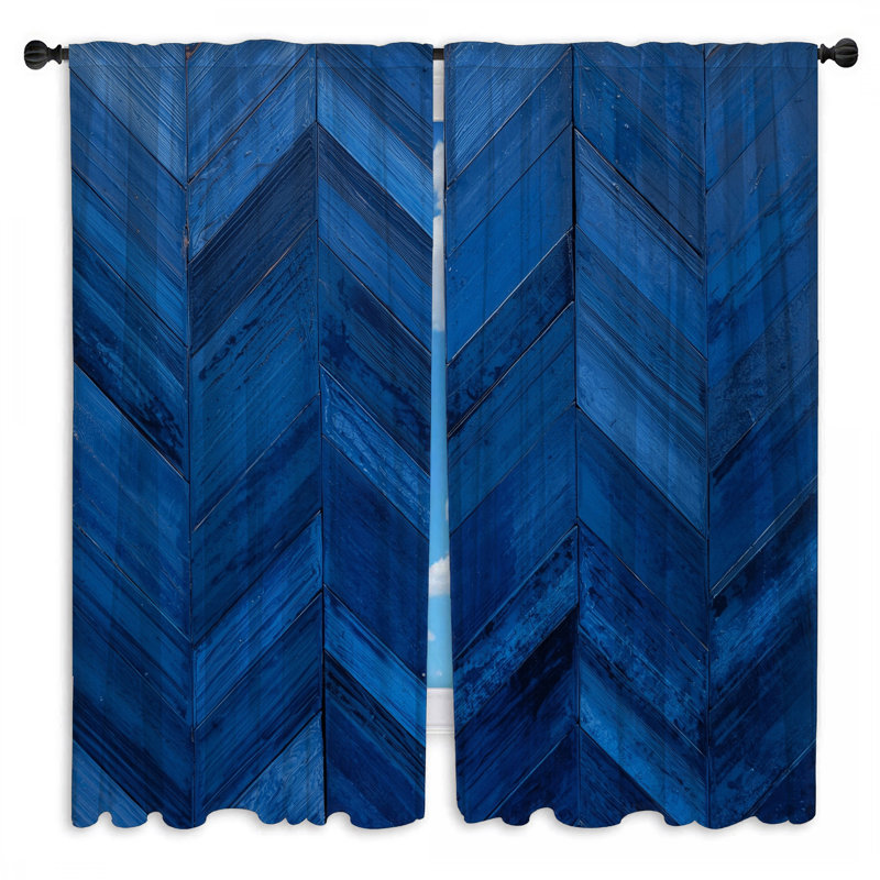 Rideaux bleu obscurcissant et chevrons obscurcissant - 2 panneaux, 20 po x 60 po - 2 panneaux, Transparent
