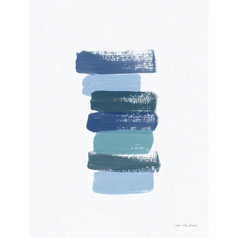Blue Acrylic Strokes, 12" H x 8" W