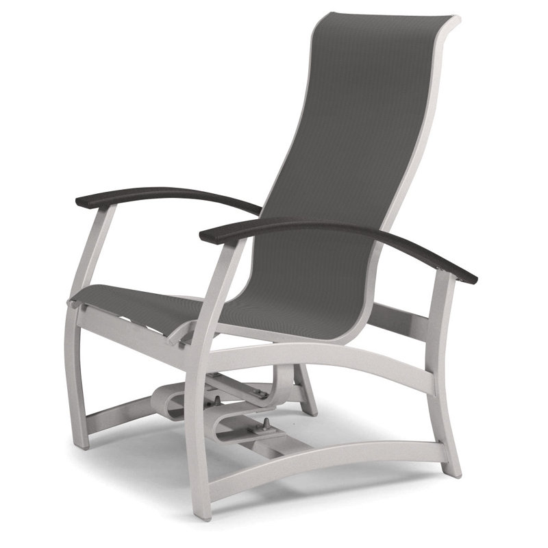 Askar Swivel Powder Coated Aluminum Outdoor Lounge Chair, Classic Graphite P30, Titanium Sunbrella®, Gloss White