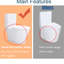 Toilette blanche brillante avec chasse d'eau puissante et siège durable, salle de bain moderne, efficace et confortable-121639878