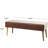 Casmir Genuine Leather Upholstered Bench