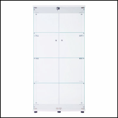 Vitrine lumineuse à DEL à deux portes avec 4 tablettes, élégante et fonctionnelle pour mettre en valeur des objets de collection