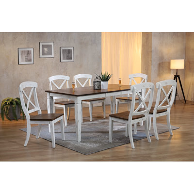 Chezney Butterfly Leaf Solid Wood Dining Set by Rosalind Wheeler