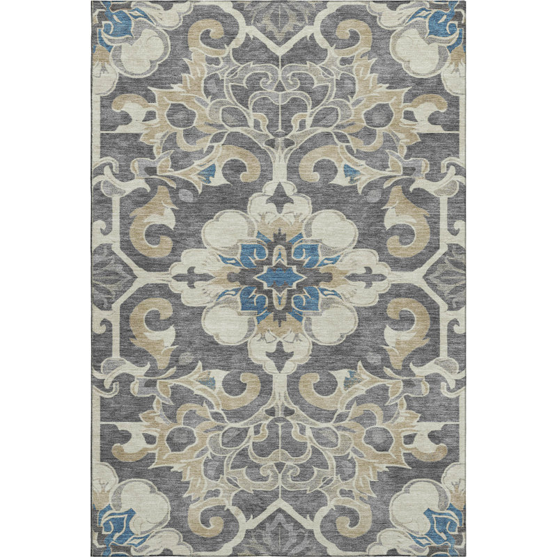 Premium Machine Washable Mayfield AMF1947 Global Rug, Rectangle 2'6" x 3'10"