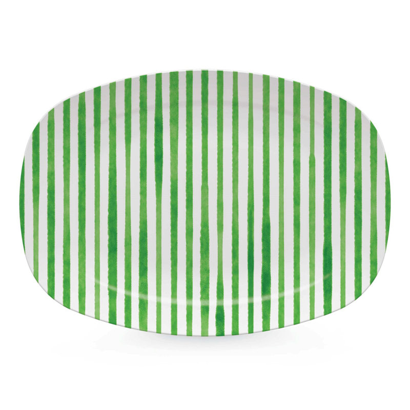 Plateau à rayures simples vert foncé
