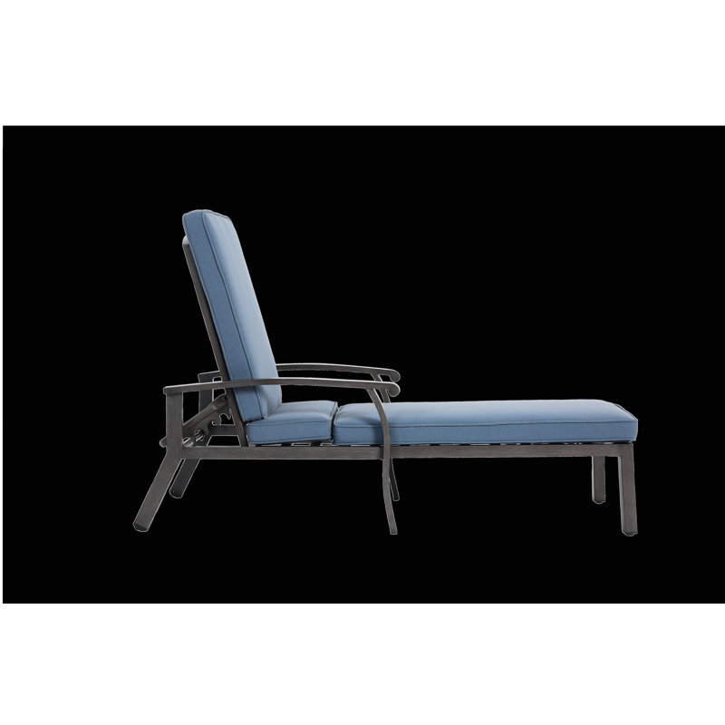 Chaise longue en fonte d'aluminium, Bleu