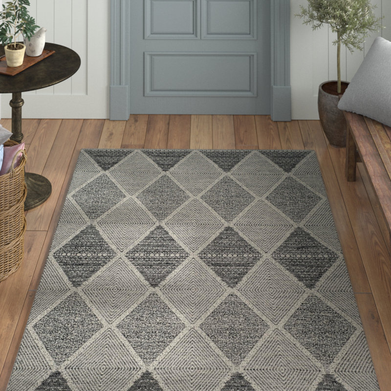 Bester Hand Woven Cotton Geometric Rug, Rectangle 10' x 14'