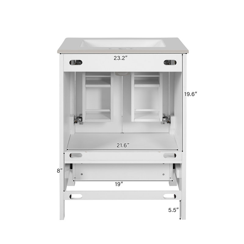 Ensemble de meuble-lavabo simple 24 "avec comptoir d'évier, Blanc