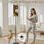 Lampe sur pied 68,5 "à fixation sur pied style antique botanique en métal à intensité variable avec abat-jour en lin