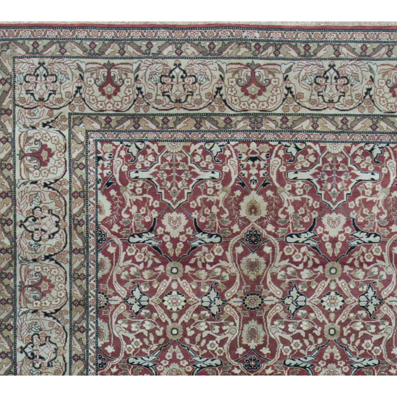 Avalon Wool Oriental Area Rug in Red/Beige/Green