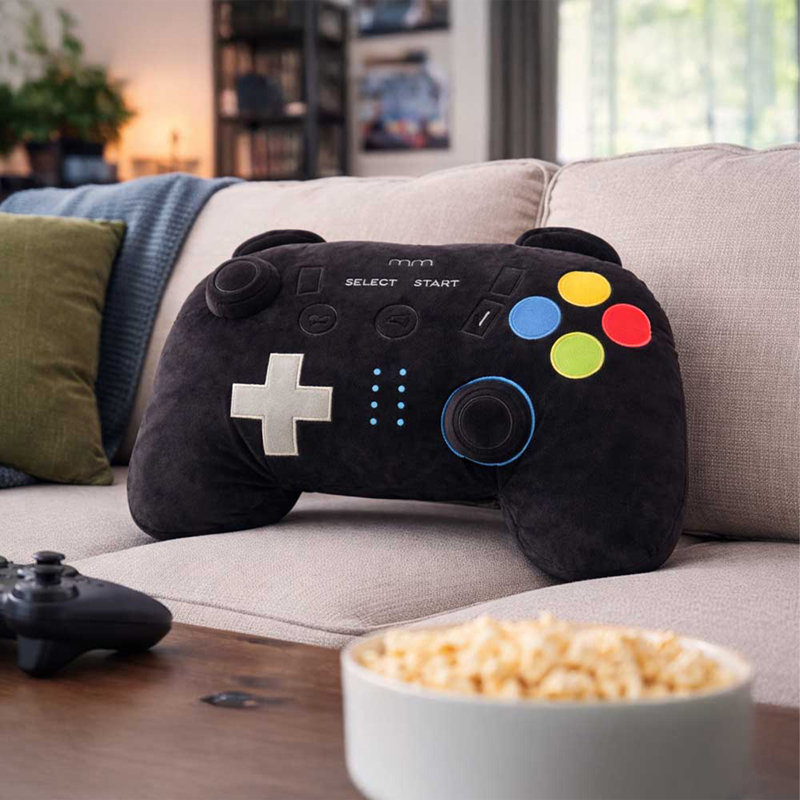  Plush Game Controller Pillow - Black