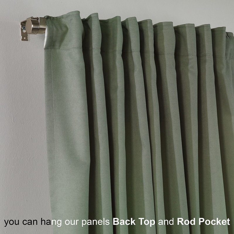 Panneau simple décoratif occultant très long et très large doublé, L 52 po x L 63 po, Vert feuille