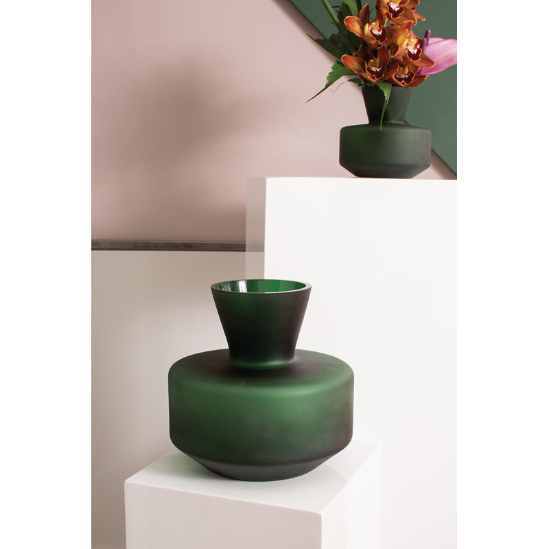Handmade Glass Table Vase, 10" H x 10" W x 5.5" D