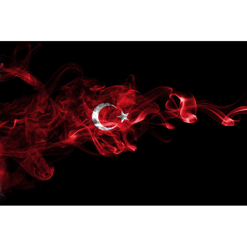 Turkey Flag Smoke by Vladm - Wrapped Canvas Print, 30cm H x 46cm W