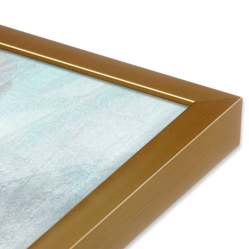 Imprimé sérénité «Snowy Woodland», Cadre doré poli, H 13,25 po x l 17,25 po