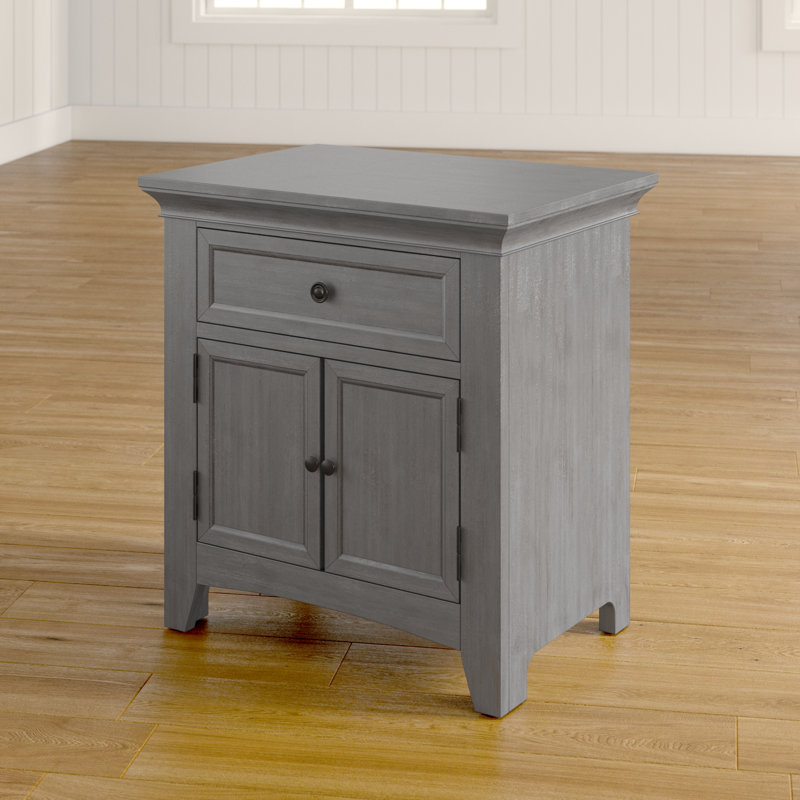 Table de chevet 1 tiroir Woodside, Gris antique
