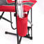 Chaise de camping d'extérieur, chaise berçante pliante portative à bascule Freestyle avec accoudoirs solides, porte-gobelet et dossier confortable, rouge